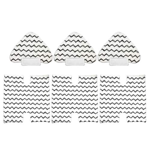 Extolife 3 Pack Touch-Free Steam Mop Pads + 3 Pack Triangle Dirt Grip Washable Pads Kit for Shark Lift-Away Pro & Genius Steam Pocket Mop System S3973 S3973D S5002 S5003 S6001 S6002 S6003 Part P184WQ & P182W - Image 1