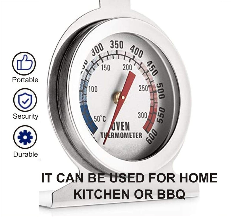 Ochtend Stainless Steel Oven Thermometer Baking Equipment, Steel Instant Read Oven (Silver) ,Pack of 1 - Image 2