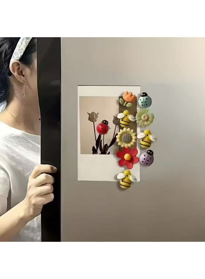 10 قطع مغناطيس ثلاجة، مغناطيس كرتوني لطيف للثلاجة والخزانة والسبورة البيضاء واللوحة المغناطيسية الزخرفية للمكتب والمدرسة - Image 4