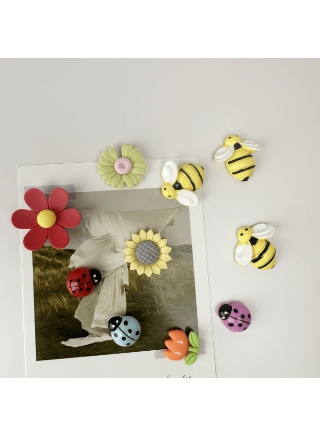 10 قطع مغناطيس ثلاجة، مغناطيس كرتوني لطيف للثلاجة والخزانة والسبورة البيضاء واللوحة المغناطيسية الزخرفية للمكتب والمدرسة - Image 3