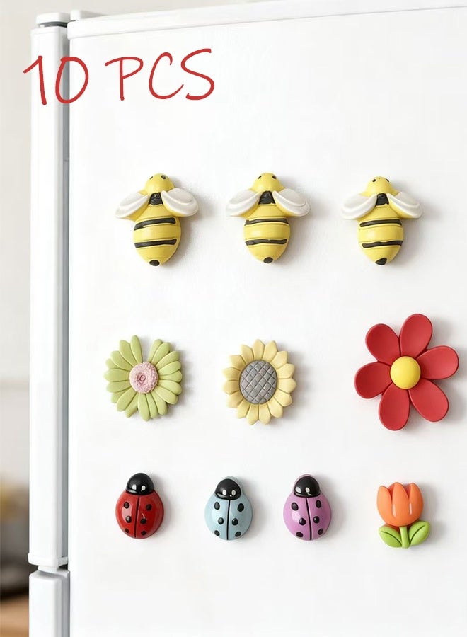 10 قطع مغناطيس ثلاجة، مغناطيس كرتوني لطيف للثلاجة والخزانة والسبورة البيضاء واللوحة المغناطيسية الزخرفية للمكتب والمدرسة - Image 1