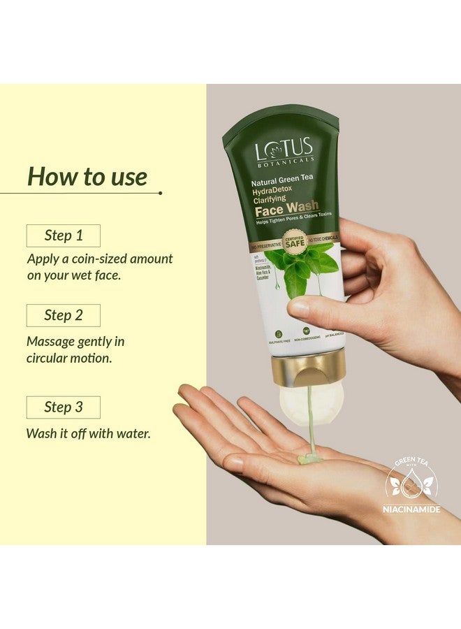 LOTUS BOTANICALS Natural Green Tea Hydradetox Clarifying Face Wash Gel With Niacinamide|Boosts Glow & Brightens Skin|Fights Acne|Tightens Pores & Clears Toxins|Preservative Free|For All Skin Type|100G  - Image 4