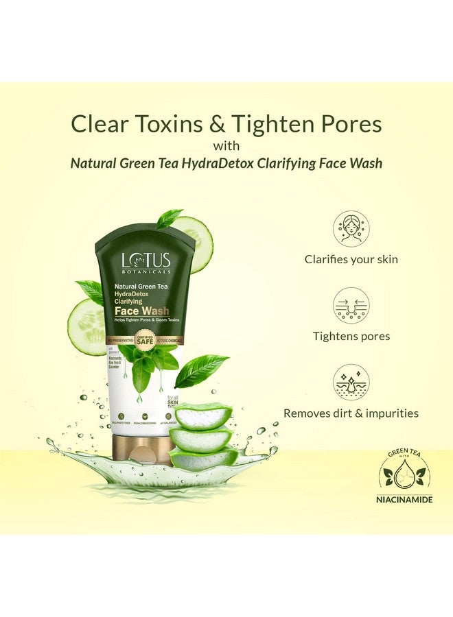 LOTUS BOTANICALS Natural Green Tea Hydradetox Clarifying Face Wash Gel With Niacinamide|Boosts Glow & Brightens Skin|Fights Acne|Tightens Pores & Clears Toxins|Preservative Free|For All Skin Type|100G  - Image 3