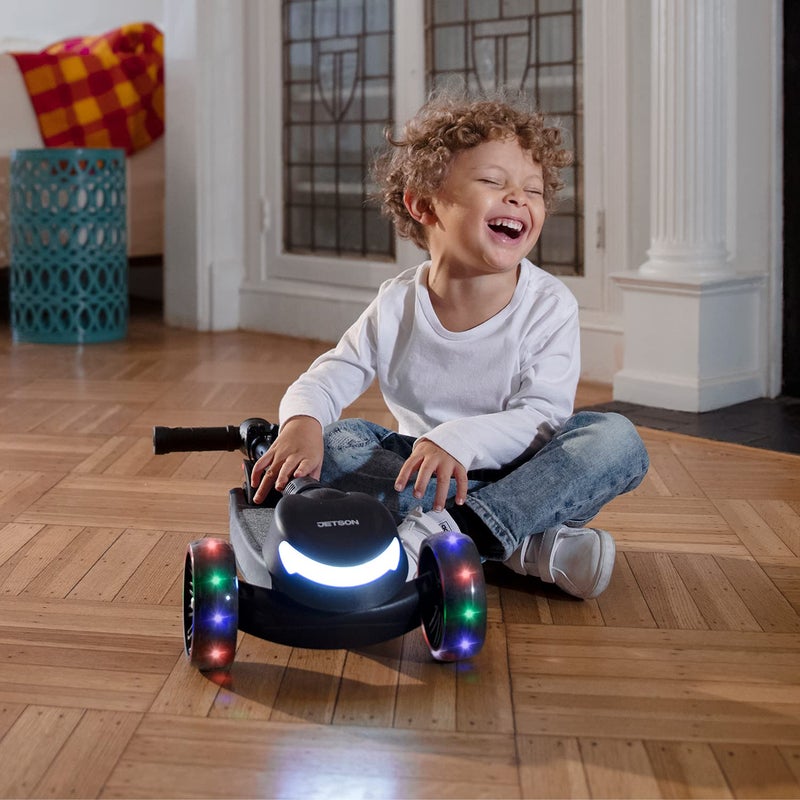 Jetson Scooters - Jupiter Mini 3 Wheel Kick Scooter (Black) - Collapsible Portable Kids Three Wheel Push Scooter - Lightweight Folding Design with High Visibility RGB Light Up LEDs on Stem and Wheels - Image 5