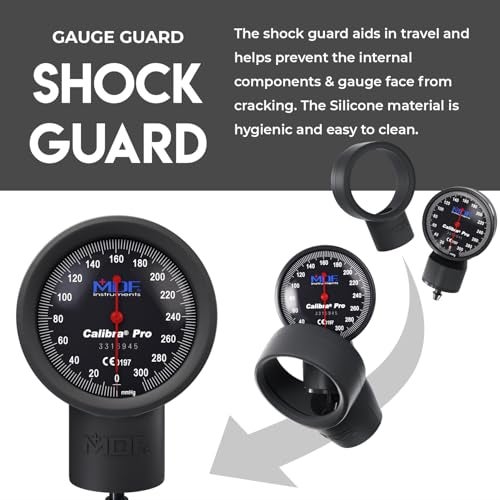 MDF Instruments, Extra Large Gauge Calibra Pro Aneroid Sphygmomanometer with Shock Guard & Adult Sized Cuff Included, Lifetime Calibration, Black Dial, Black Cuff, MDF808B11 - Image 3