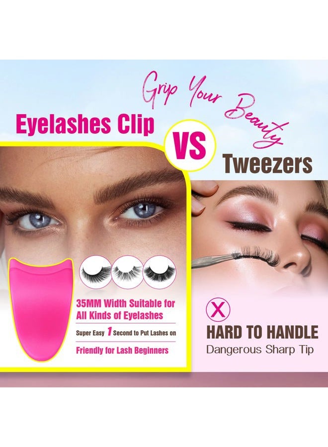 JIMIRE False Eyelashes Applicator Tool Lashes Clip for Beginners Easy to Apply Eyelashes Daily Use Buddy Tool Pinzas para Pestañas (Plum) - Image 3