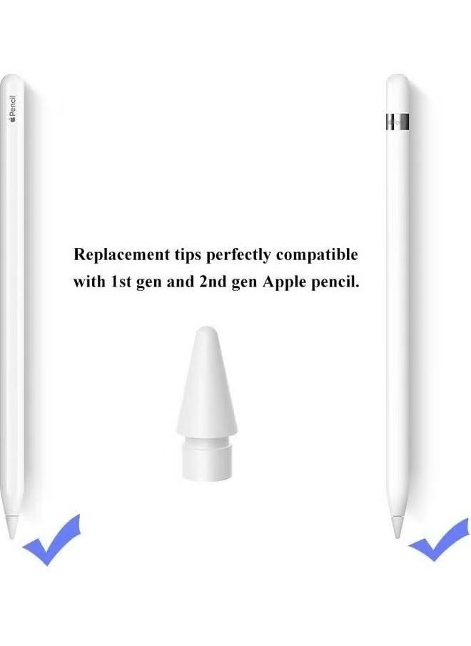 ماركة غير محددة - مجموعة نصائح بديلة من 4 قطع مناسبة لقلم Apple Pencil 1st و 2nd الجيل الأبيض ، قلم عالي الحساسية مثل iPencil Nib لا تبلى بلا ضوضاء طرف قلم تحكم دقيق لقلم iPad Pro - Image 1