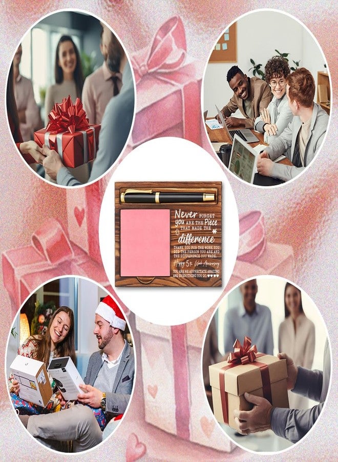 CWGOTC 5th Work Anniversary Gifts for Employee Coworker, Appreciation Desk Decor Note Holder, 5 Year Work Anniversary Decor Gifts for Office Desk, Self-Stick Note Pad Holder for Him Her YCB77 - Image 5