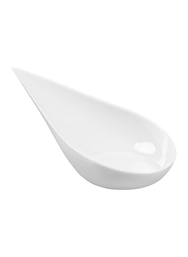 Restaurantware 4 x 2 Inch Teardrop Spoons 20 Appetizer Spoons - Disposable Indented Basin White Plastic Tasting Spoons For Weddings Or Catering - Image 1