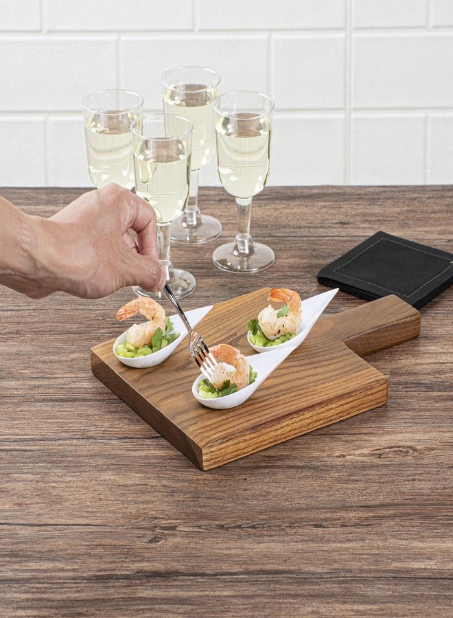 Restaurantware 4 x 2 Inch Teardrop Spoons 20 Appetizer Spoons - Disposable Indented Basin White Plastic Tasting Spoons For Weddings Or Catering - Image 4