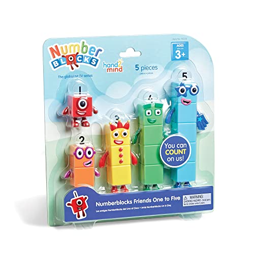 hand2mind Numberblocks Friends One to Five Action Figure Set Toy Figures Playsets Small Figurines for Kids Counting Blocks Numbers for Toddlers Math Toys Kids Birthday Gifts - Image 1