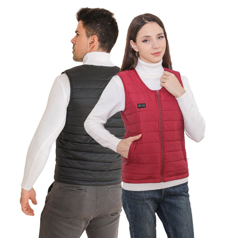 Winter Intelligent Heating V-Collar Base Vest Graphene Whole Body Constant Temperature Electric Heating Warm Heating Vest - Image 4