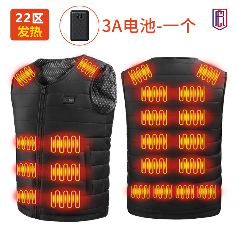 Winter Intelligent Heating V-Collar Base Vest Graphene Whole Body Constant Temperature Electric Heating Warm Heating Vest - Image 1