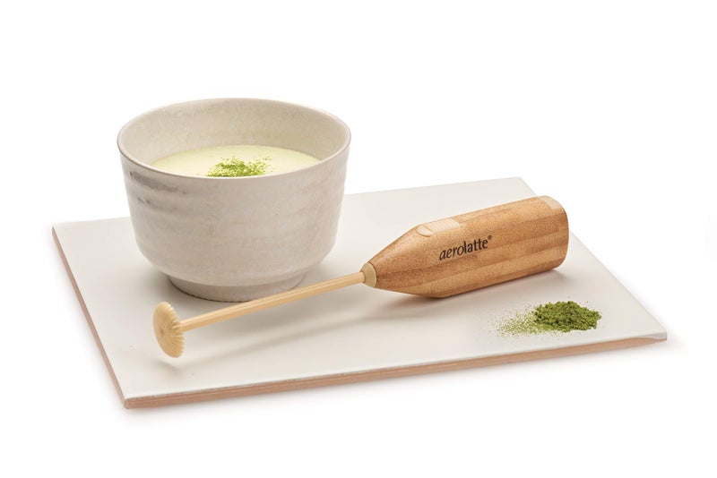 Aerolatte Tea and Milk Frother, for A Smooth Matcha Latte, (8.25 Inches, Bamboo, Beige) - Image 3