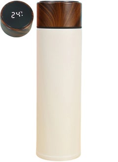 Flask Smart Temperature Display Baby Kids Water Bottle Insulated Thermal Digital Thermo Stainless Steel Vacuum Drink Flasks Warmer Hot & Cold Drink Bottles Coffee Tea Travel Mug 320ml (White)