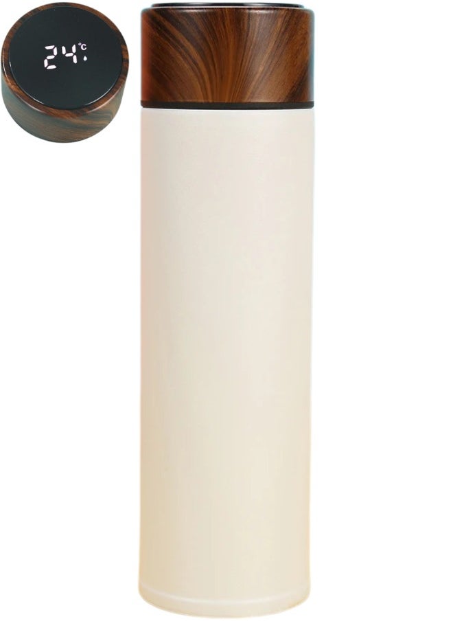 Generic - Flask Smart Temperature Display Baby Kids Water Bottle Insulated Thermal Digital Thermo Stainless Steel Vacuum Drink Flasks Warmer Hot & Cold Drink Bottles Coffee Tea Travel Mug 320ml (White) - Image 1