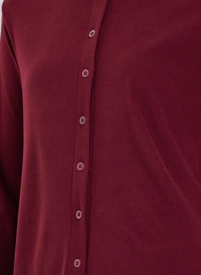 Styli Women Burgundy Midi Knit Top and Pants Co-ords - Image 5