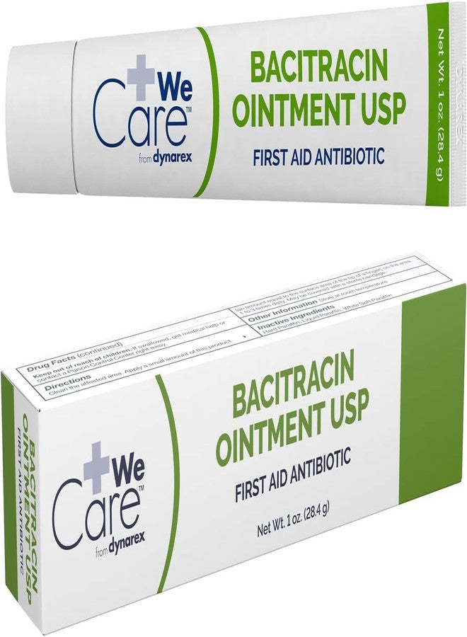 Dynarex Bacitracin Topical Ointment USP - First Response Wound Care Supplies for Minor Cuts, Scrapes & Burns - Helps Keep Wounds Clean - 2 Count, 1 oz. Tubes - Image 2