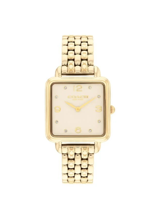COACH Coach Two Hand Quartz Movement Watch for Women CASS Collection with Gold Colored Stainless Steel Bracelet - 14504495