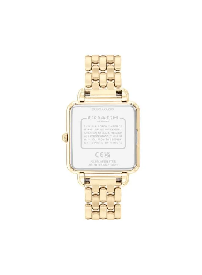 COACH Coach Two Hand Quartz Movement Watch for Women CASS Collection with Gold Colored Stainless Steel Bracelet - 14504495