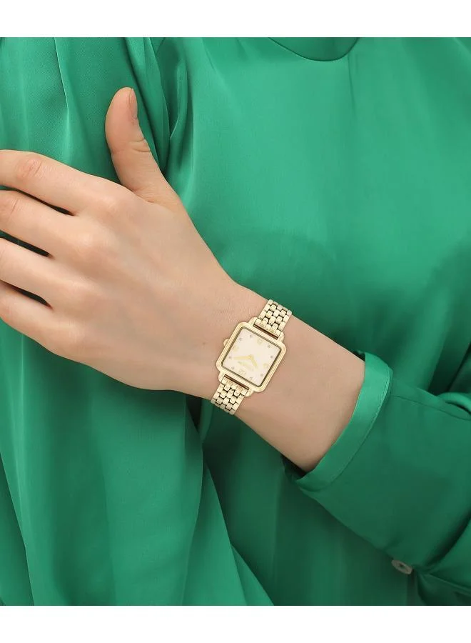 COACH Coach Two Hand Quartz Movement Watch for Women CASS Collection with Gold Colored Stainless Steel Bracelet - 14504495