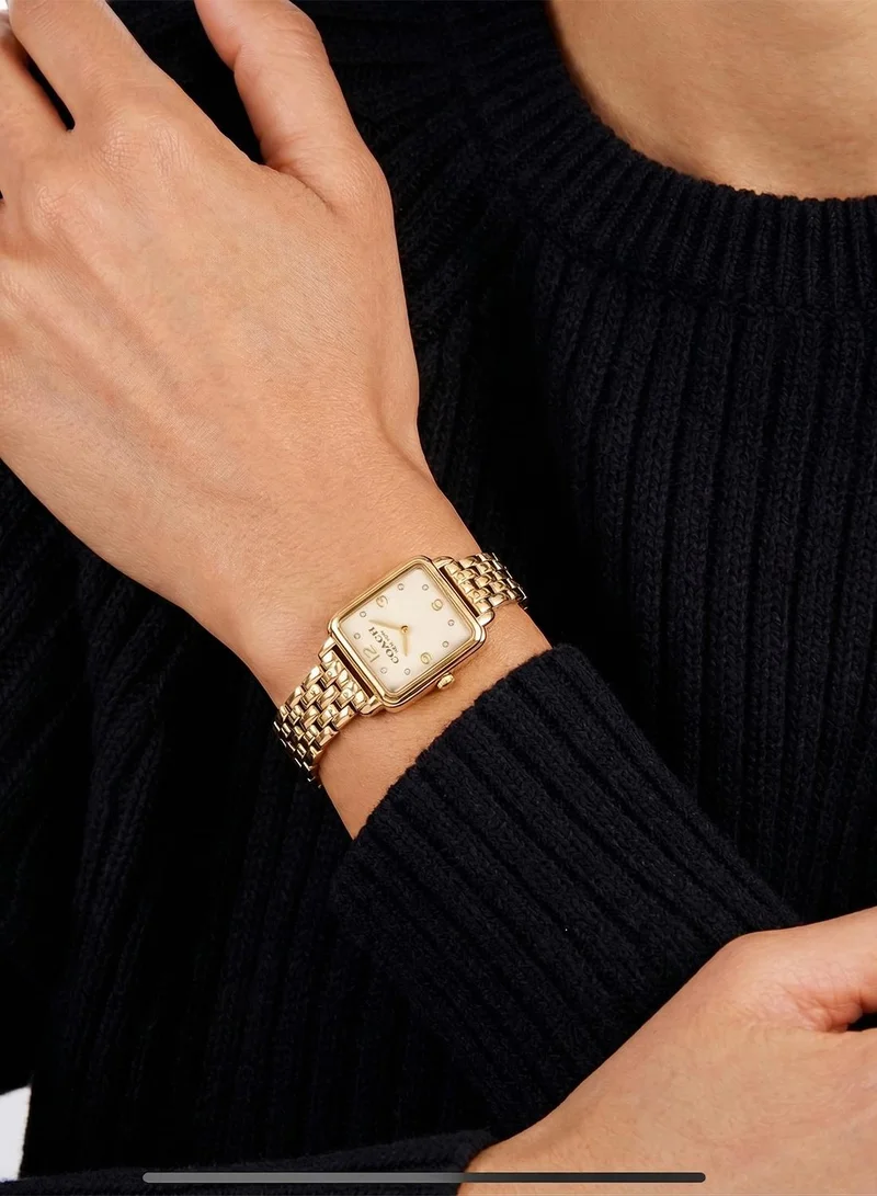 COACH  2-Hand Cass Collection Quartz Movement Watch For Women With Gold-Tone Stainless Steel Bracelet - 14504495 for Women | Best Price UAE