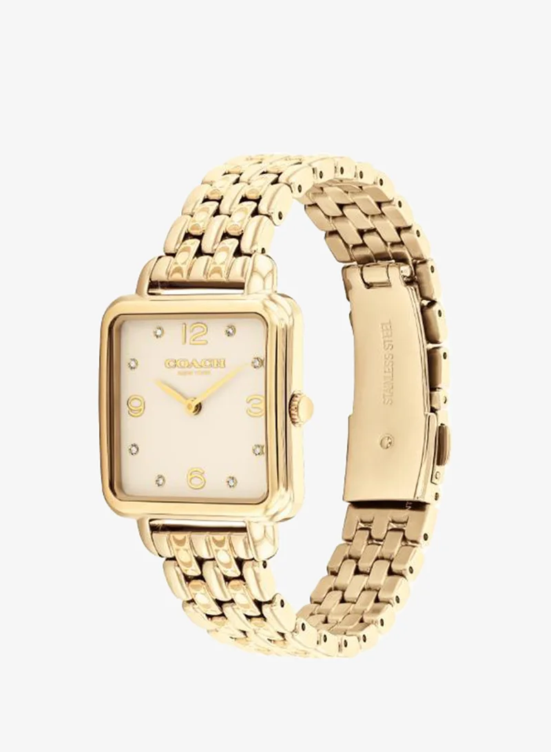 Coach  2-Hand Cass Collection Quartz Movement Watch For Women With Gold-Tone Stainless Steel Bracelet - 14504495 for Women | Best Price UAE