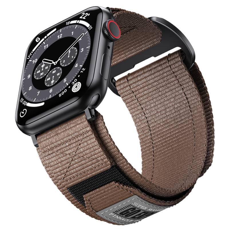 Adjustable Orange Nylon Loop Strap Smartwatch Band Compatible with Apple Watch 38 40 41 42 44 45 49mm with Fit Replacement Strap - Image 5
