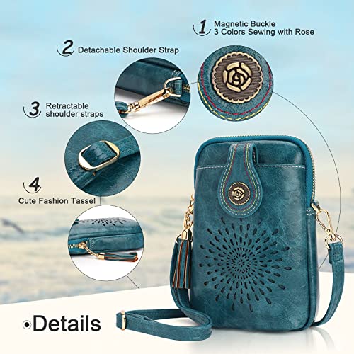 APHISON Small Crossbody Bags for Women, Lightweight Vegan Leather Cell Phone Purse, Cute Purses with Tassels - Image 5