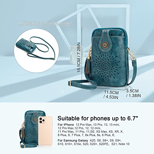 APHISON Small Crossbody Bags for Women, Lightweight Vegan Leather Cell Phone Purse, Cute Purses with Tassels - Image 4