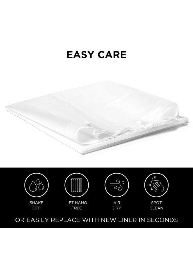 Hookless Hookless It's A Snap! Plastic PEVA Snap-In Replacement Shower Curtain Liner for Hookless Curtain with Sheer Window, 70" x 54", Water-Repellent, Easy Install, Frost  - Image 3