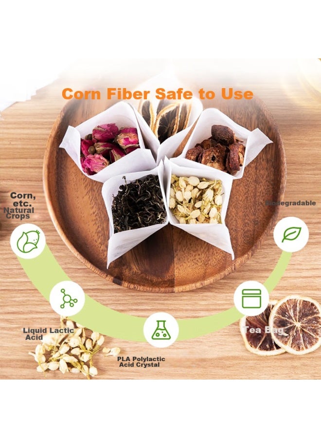 Miao Xinsi Miaox I Tea Filter Bags, Corn Fiber Tea Strainer Bags, Disposable Folded Tea Bags, 120 Pieces, 9*9cm  - Image 2