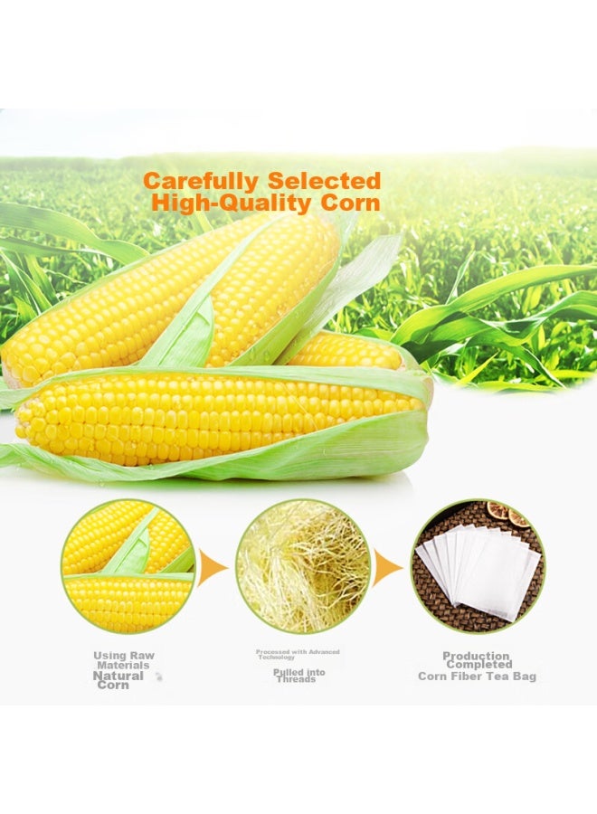 Miao Xinsi Miaox I Tea Filter Bags, Corn Fiber Tea Strainer Bags, Disposable Folded Tea Bags, 120 Pieces, 9*9cm  - Image 1