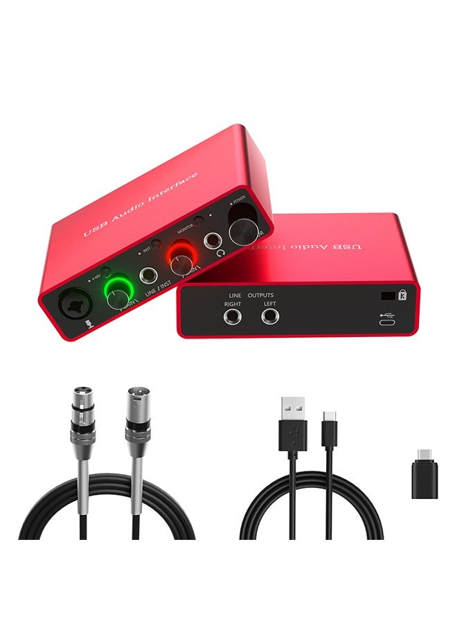 EHOME 24Bit/192kHz USB Audio Interface Solo with 48V Phantom Power Works with Most DAWs and Recording Software, USB Audio Interface Perfect for the Musicians, Vocalist, Podcaster, Plug and Play - Image 1