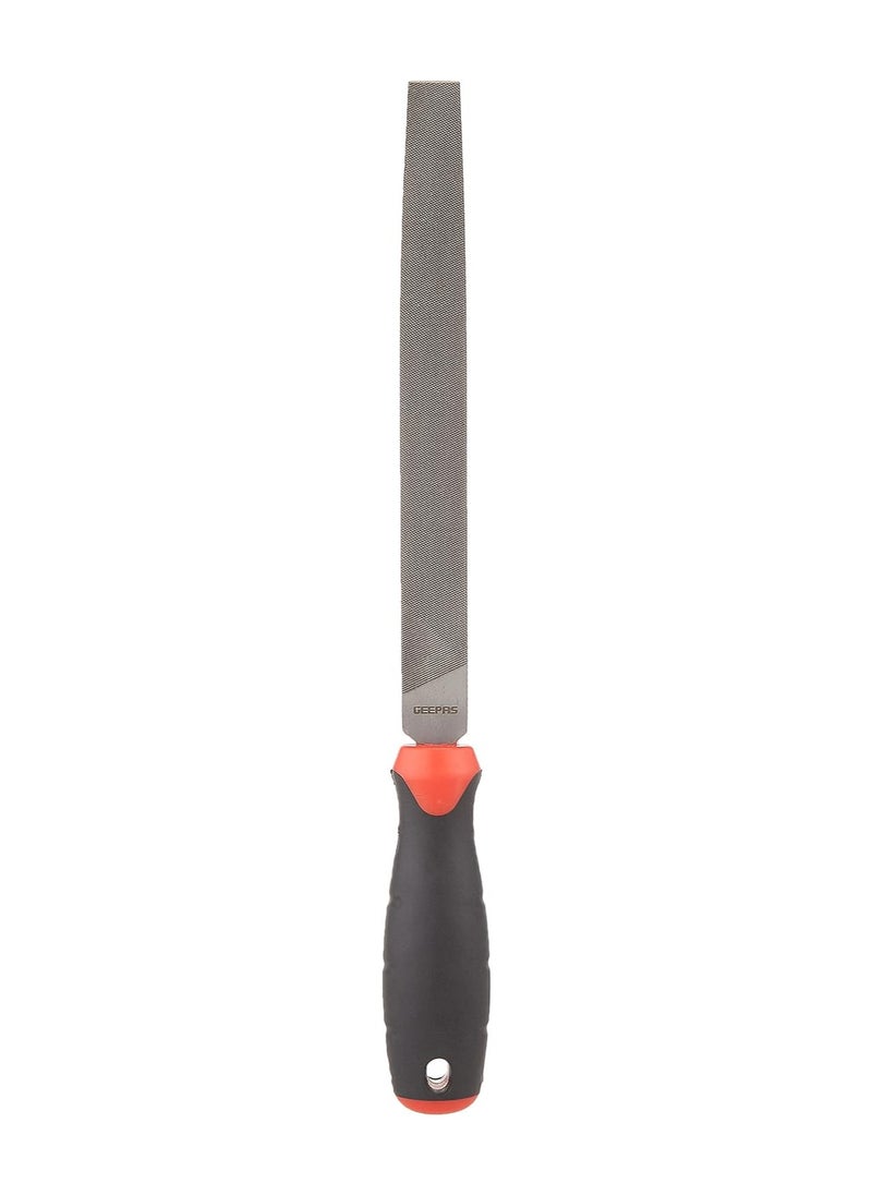 GEEPAS - Geepas 8" Half Round File | High-Quality Steel | Ergonomic Rubber Handle | Ideal for Wood, Metal, and Plastic | Model GT59060 - Image 1