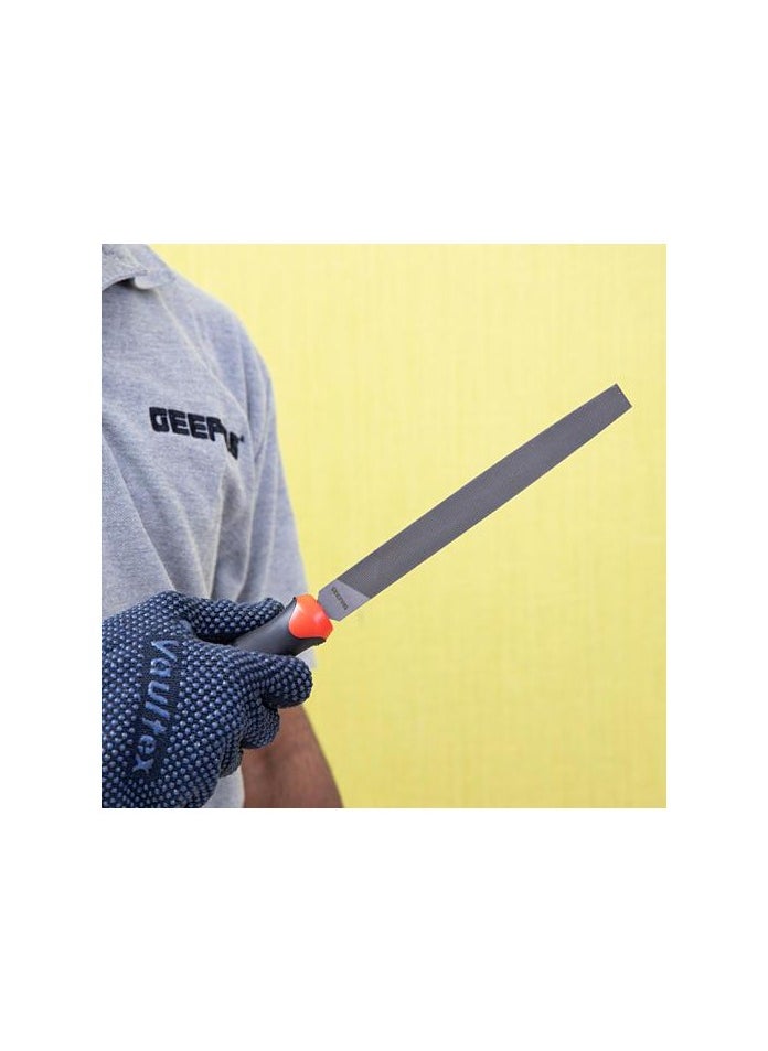 GEEPAS - Geepas 8" Half Round File | High-Quality Steel | Ergonomic Rubber Handle | Ideal for Wood, Metal, and Plastic | Model GT59060 - Image 1