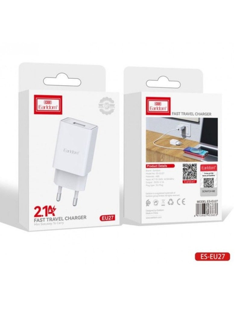Earldom Fast Travel Charger 2.1A 10.5W Wall Adapter , ES-EU27  - Image 5