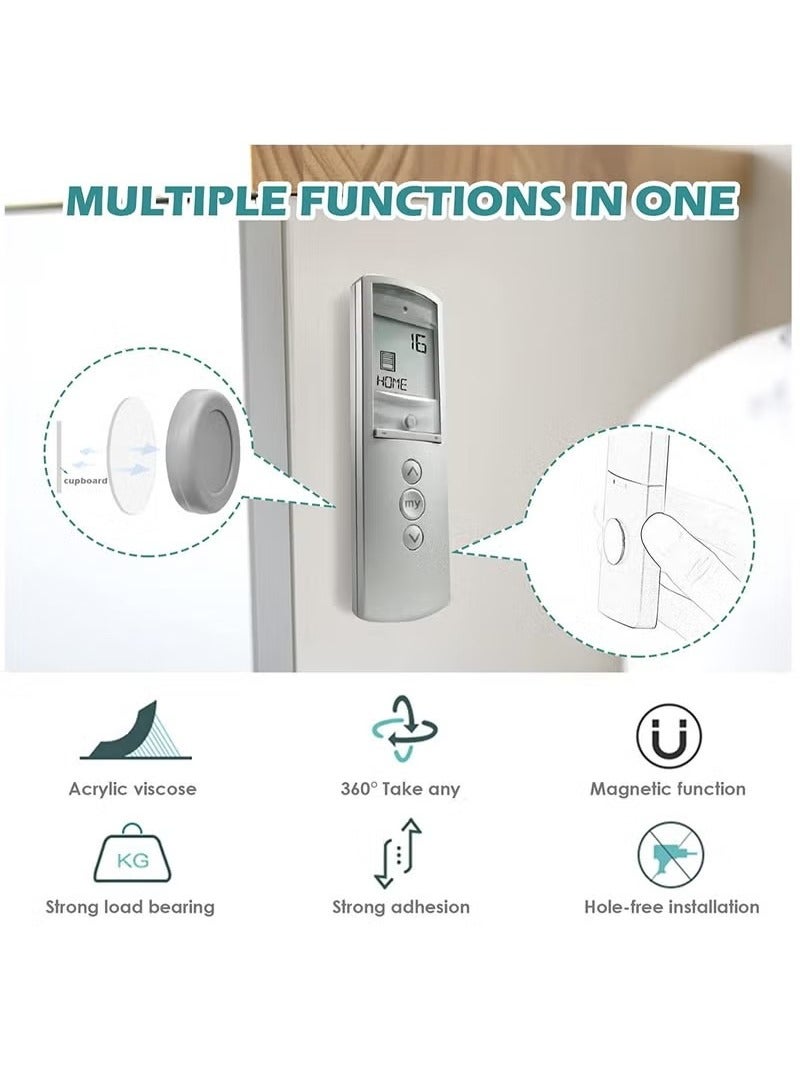 Unewshi 8 Pack Magnetic Remote Control Holder Wall Mount Holders Hole-Free Phone Charging Organizer Storage Containers For Home Office School Supply Storage - strong magnet securely hold (Grey) - Image 2