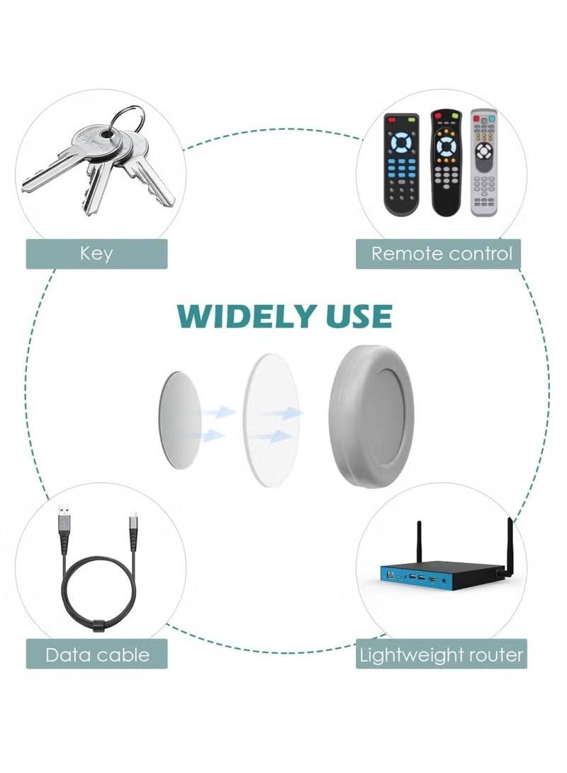 Unewshi 8 Pack Magnetic Remote Control Holder Wall Mount Holders Hole-Free Phone Charging Organizer Storage Containers For Home Office School Supply Storage - strong magnet securely hold (Grey) - Image 3