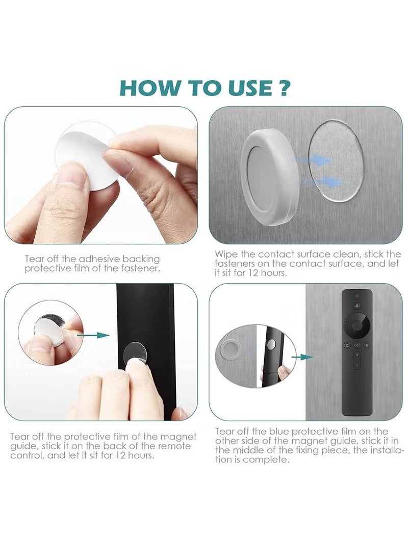 Unewshi 8 Pack Magnetic Remote Control Holder Wall Mount Holders Hole-Free Phone Charging Organizer Storage Containers For Home Office School Supply Storage - strong magnet securely hold (Grey) - Image 5