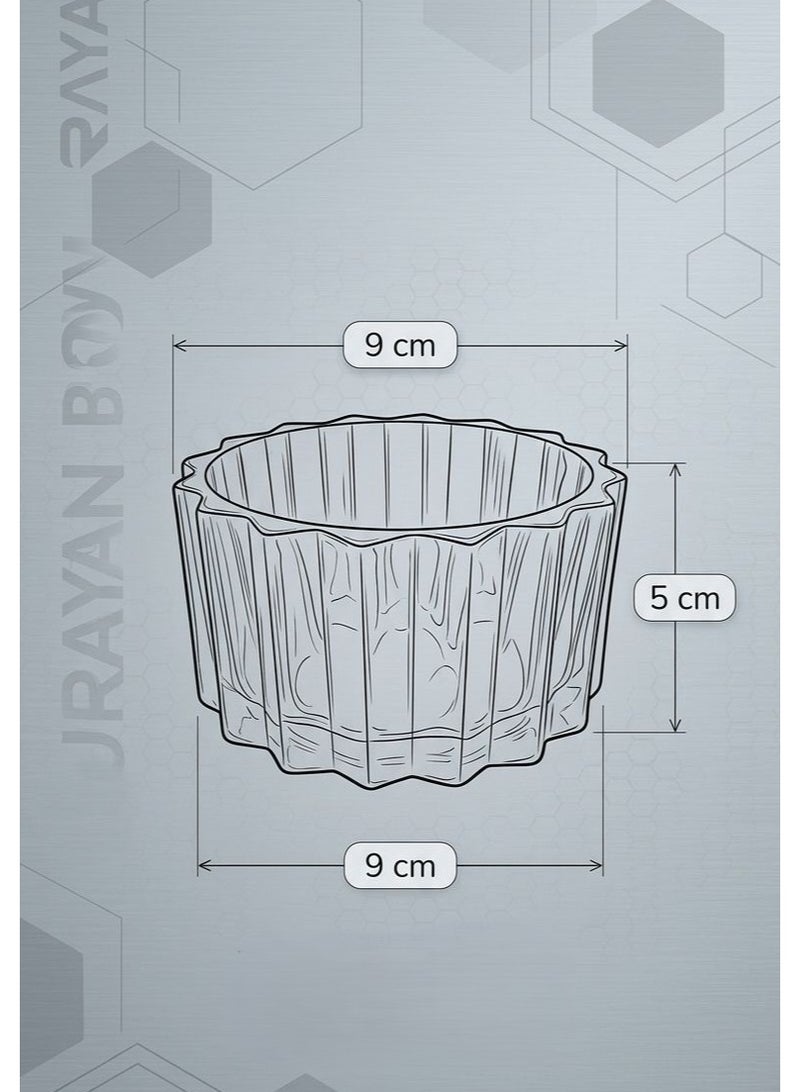 ريان طقم 4 صحون تقديم بحجم للحلويات والمكسرات عرض 9cm وارتفاع 5cm - Image 2