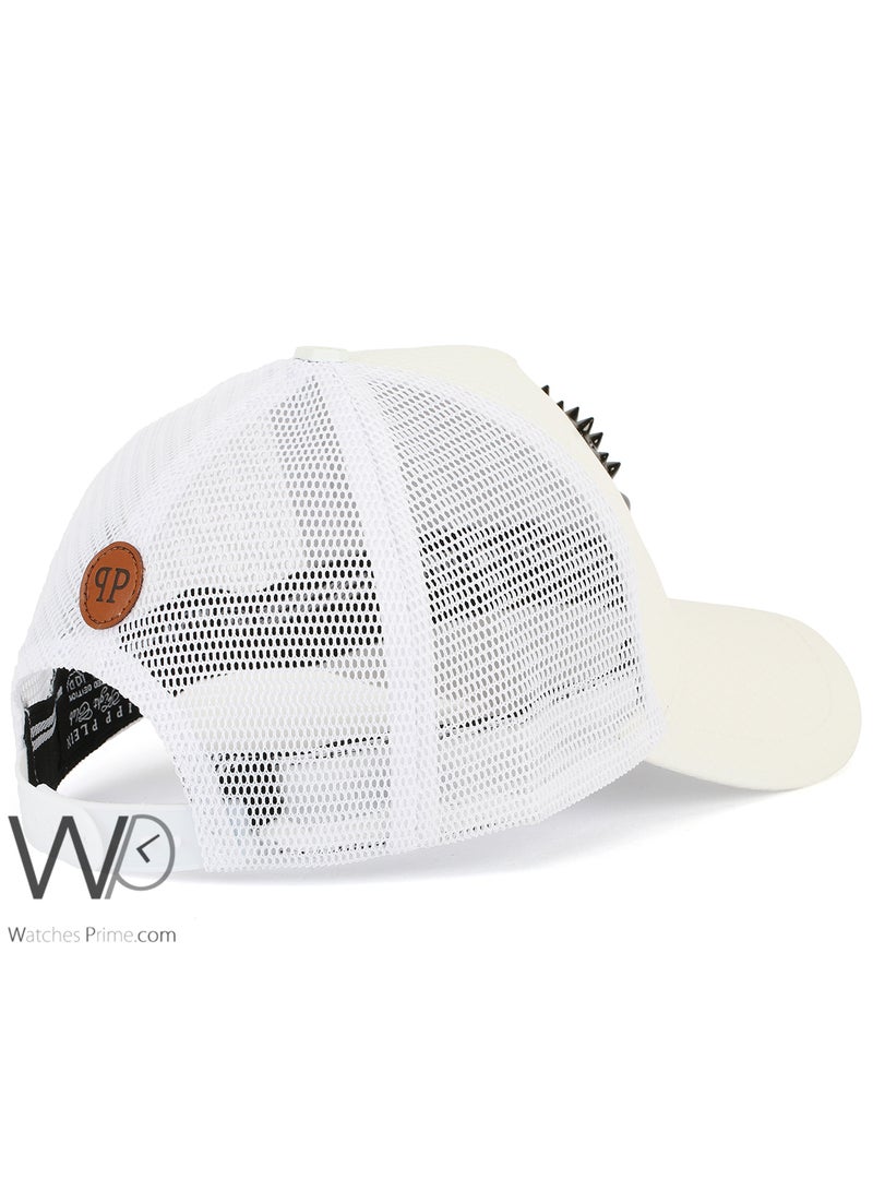 PHILIPP PLEIN Philipp Plein PP Trucker Mesh Cap Off white Color Cotton Hat For Men  - Image 2