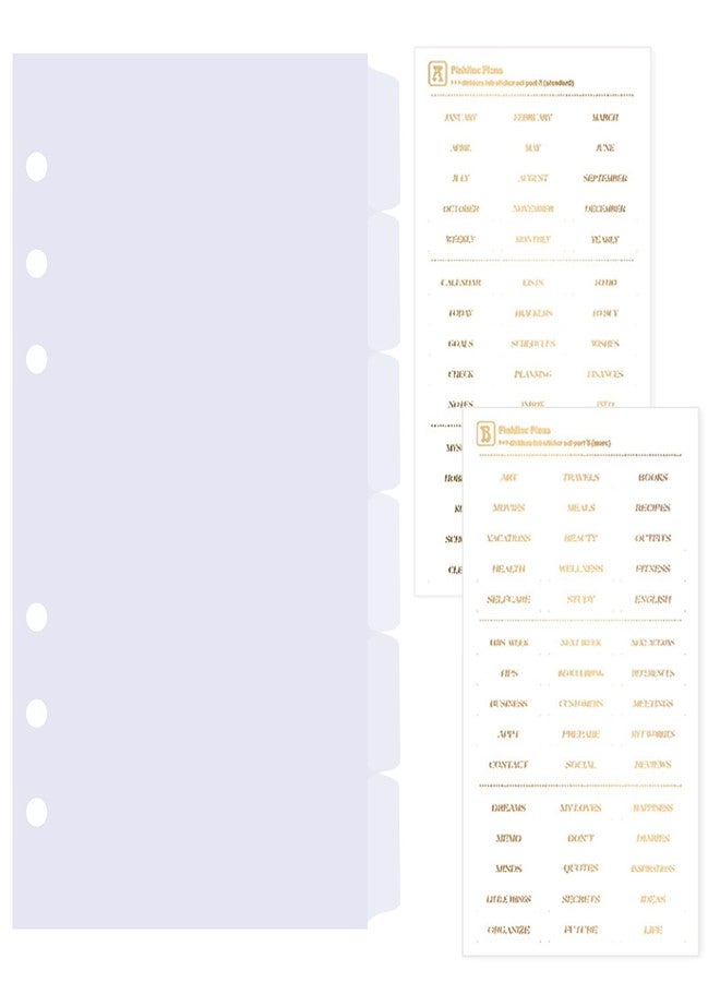 DY.2ten Clear Dividers for 6 Ring Binder, 6-Tab Sturdy Plastic Dividers, A6 Index Divider, 6 Hole Binder Dividers, Insertable Notebook Planner Tab Dividers for Binders - Image 1