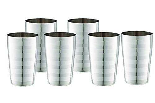 Neelam Stainless Steel 7 22G Diamond Thums Up Glass, 300 ml, Silver - Image 2