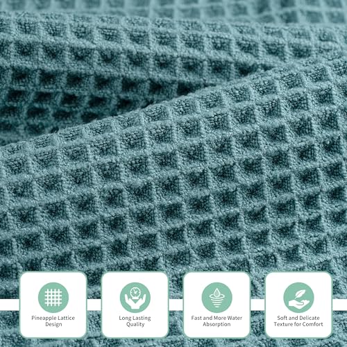 MICROFI New Microfiber Waffle Bath Towels, 3 Pieces, Oversized, Soft, Absorbent, Fast Drying, Lint Free, Includes Bath, Face and Hand Towels 430 GSM - Image 2
