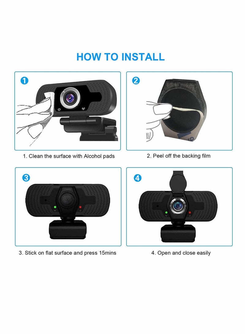 4 Pack Webcam Cover, Thin Web Camera Lens Cover Privacy Shutter Cap Hood with Strong Adhesive, Cam Covers, for Logitech HD Pro Stream Webcam, C270/C615/C920/C930e/C922X and Others - Image 5
