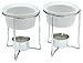 Progressive Prepworks by  Ceramic Butter Warmer Set, Fondue Warmer, 2 Tea Lights Included, Chrome Wire Stands, - Image 2