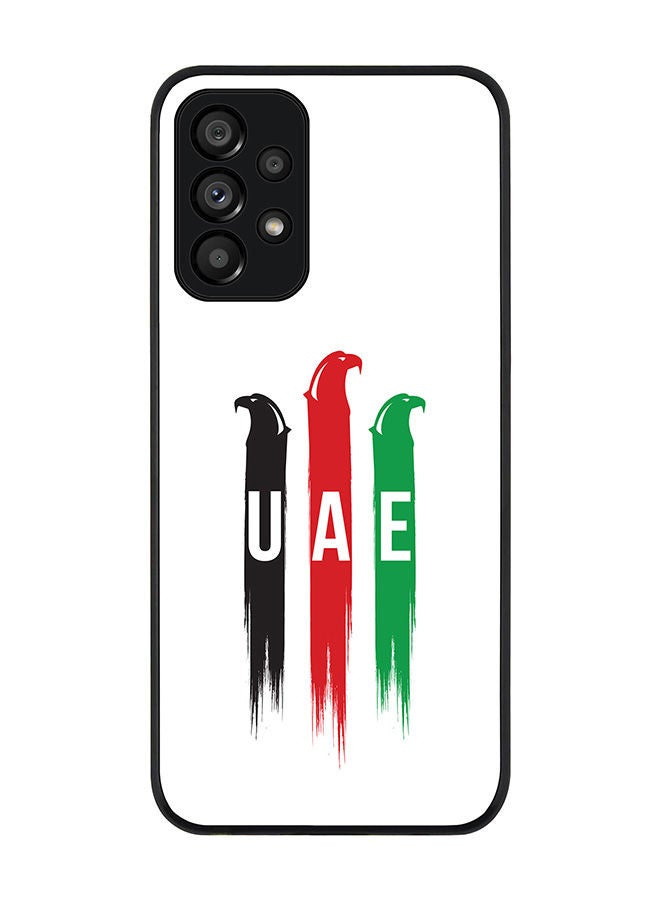 Stylizedd Rugged Black edge case for Samsung Galaxy A73 5G Slim fit Soft Case Flexible Rubber Edges Anti Drop TPU Gel Thin Cover - UAE Falcons - Image 1