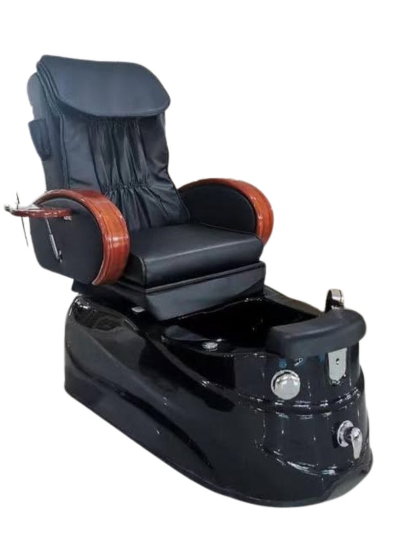 VINTAGE Electric Massage Spa Chair with Remote Control – Adjustable Recliner with Built-in Massager & Foot Tub – Professional Salon & Barbershop Equipment (Black) - Image 1
