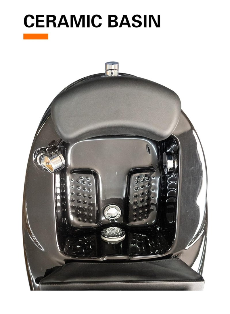 VINTAGE Electric Massage Spa Chair with Remote Control – Adjustable Recliner with Built-in Massager & Foot Tub – Professional Salon & Barbershop Equipment (Black) - Image 4